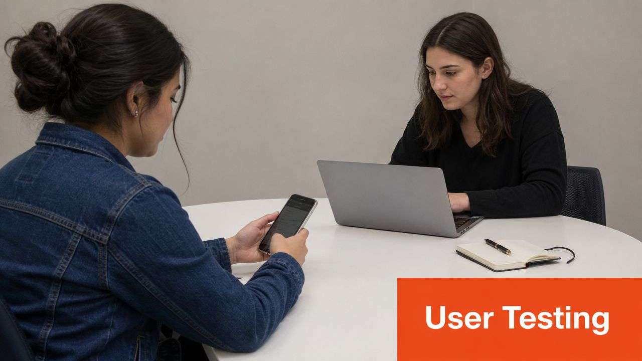 Two women seated at a table collaborating while using a laptop and a mobile phone.